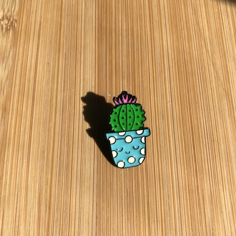 Zen Cactus Enamel Pin NWOT